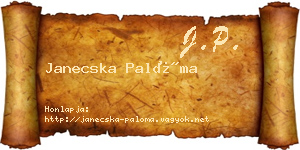 Janecska Palóma névjegykártya
